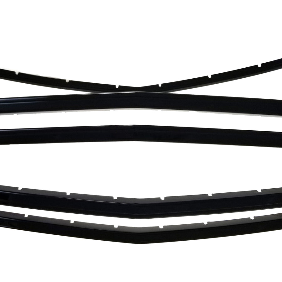 ABS6480BLK 18-21 Chevrolet Traverse 3 PCS Gloss Black Tape-on Grille Overlay Chrome Delete Kit