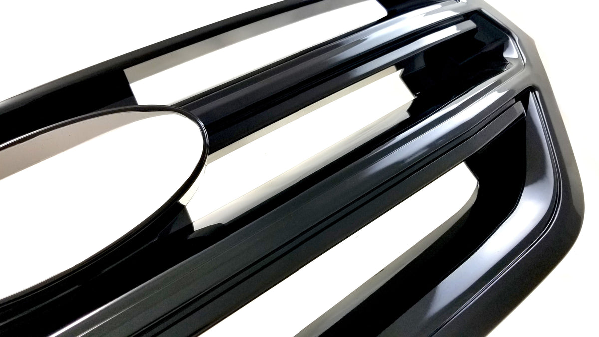 ABS6481BLK 15-18 Ford Edge Does not fit grille with Camera 1 PC Gloss Black Tape-on Grille Overlay Chrome Delete Kit