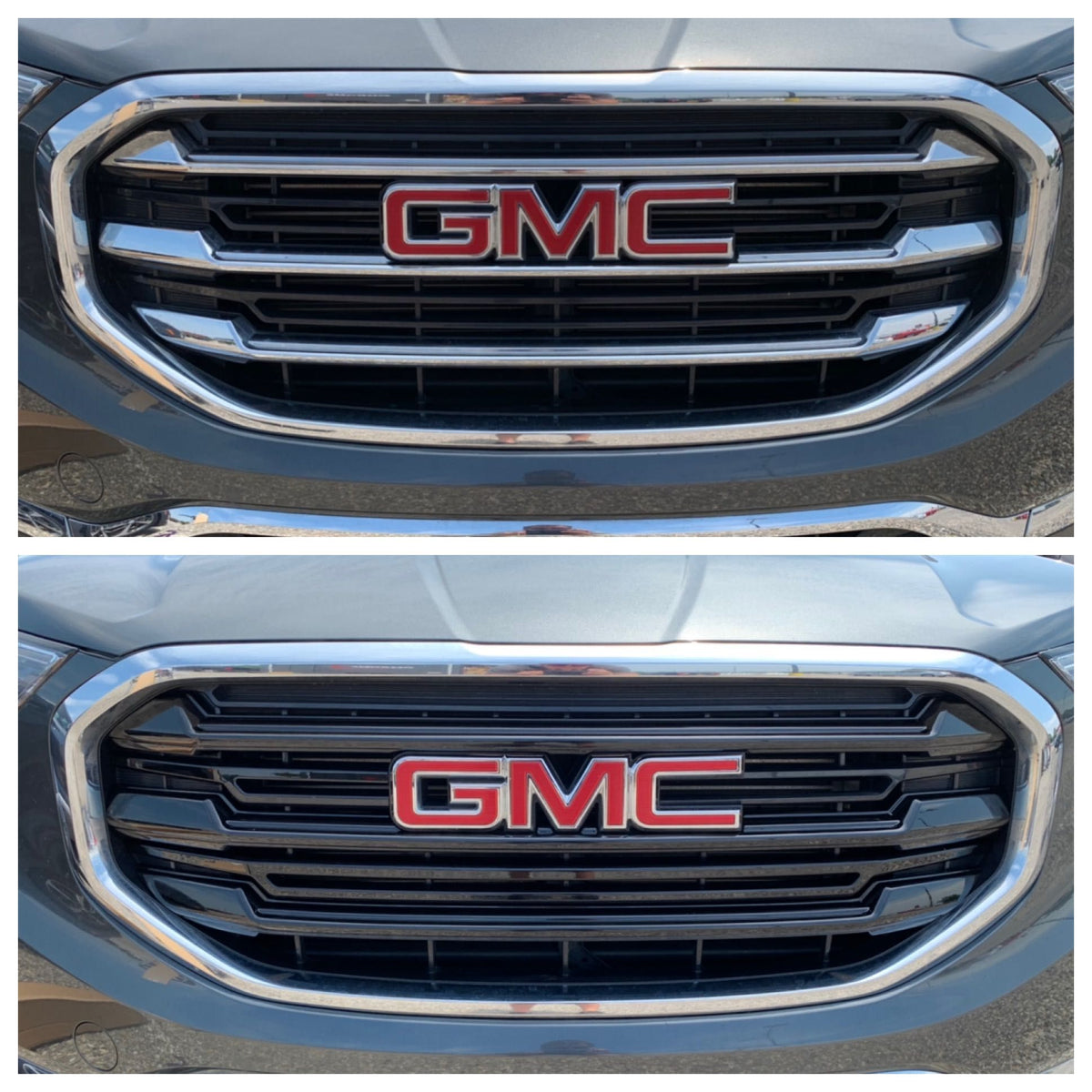 ABS6482BLK 18-20 GMC Terrain 6 PCS Gloss Black Tape-on Grille Overlay Chrome Delete Kit