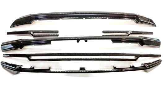 ABS6482BLK 18-20 GMC Terrain 6 PCS Gloss Black Tape-on Grille Overlay Chrome Delete Kit