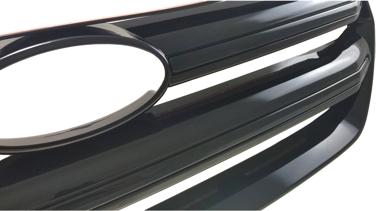 ABS6484BLK 17-19 Ford Escape 1 PC Gloss Black Tape-on Grille Overlay Chrome Delete Kit