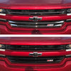 ABS6487BLK 16-18 Chevrolet Silverado 1500 Z71 3 PCS Gloss Black Tape-on Grille Overlay Chrome Delete Kit