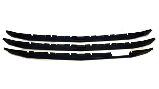 ABS6487BLK 16-18 Chevrolet Silverado 1500 Z71 3 PCS Gloss Black Tape-on Grille Overlay Chrome Delete Kit