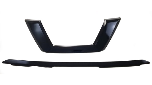 ABS6491BLK 18-20 Nissan Rogue 2 PCS Gloss Black Tape-on Grille Overlay Chrome Delete Kit