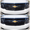 ABS6494BLK 15-20 Chevrolet Tahoe 2 PCS Gloss Black Tape-on Grille Overlay Chrome Delete Kit