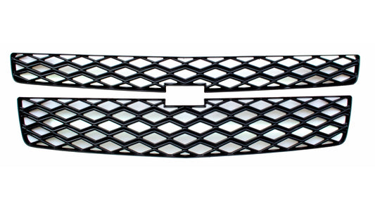 ABS6494BLK 15-20 Chevrolet Tahoe 2 PCS Gloss Black Tape-on Grille Overlay Chrome Delete Kit