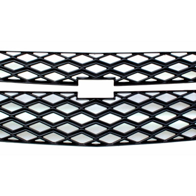 ABS6494BLK 15-20 Chevrolet Tahoe 2 PCS Gloss Black Tape-on Grille Overlay Chrome Delete Kit