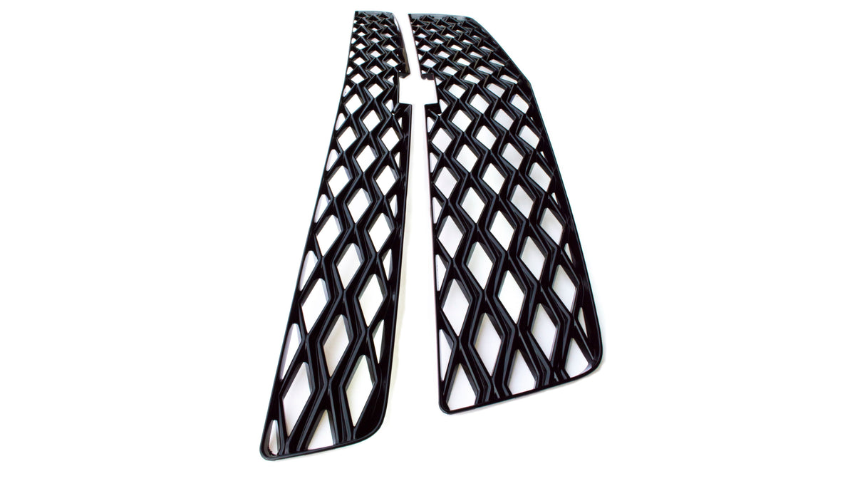 ABS6494BLK 15-20 Chevrolet Suburban 2 PCS Gloss Black Tape-on Grille Overlay Chrome Delete Kit