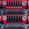 ABS6495BLK 19-22 Jeep Wrangler Sahara 7 PCS Gloss Black Tape-on Grille Overlay Chrome Delete Kit