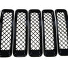 ABS6495BLK 19-22 Jeep Wrangler 7 PCS Gloss Black Tape-on Grille Overlay Chrome Delete Kit