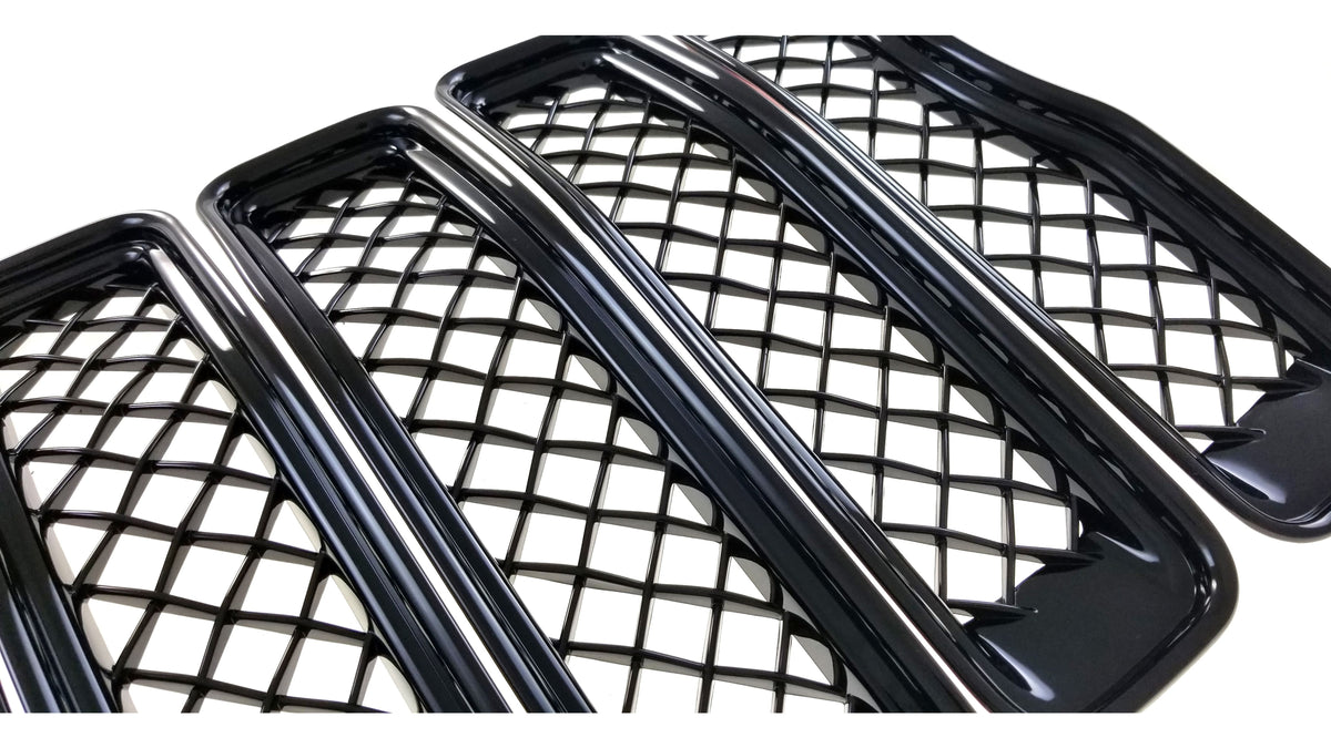 ABS6495BLK 19-22 Jeep Wrangler 7 PCS Gloss Black Tape-on Grille Overlay Chrome Delete Kit