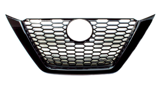 ABS6497BLK 19-22 Nissan Altima 1 PC Gloss Black Clip-On W/Tape Grille Overlay Chrome Delete Kit