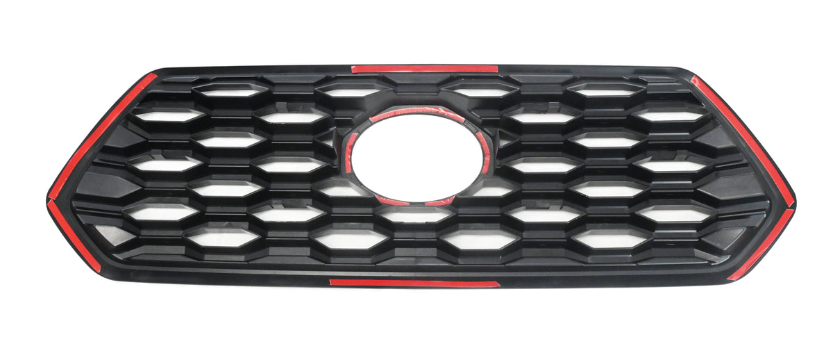 ABS6509BLK 20-23 Toyota Tacoma TRD Sport/Off-Road Does not fit grille with Camera 1 PC Gloss Black Clip-On W/Tape Grille Overlay Chrome Delete Kit