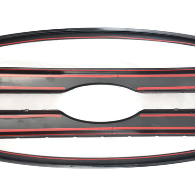 ABS6510BLK 20-22 Ford F-250 Super Duty/F-350 Super Duty XLT 3 PCS Gloss Black Clip-On W/Tape Grille Overlay Chrome Delete Kit