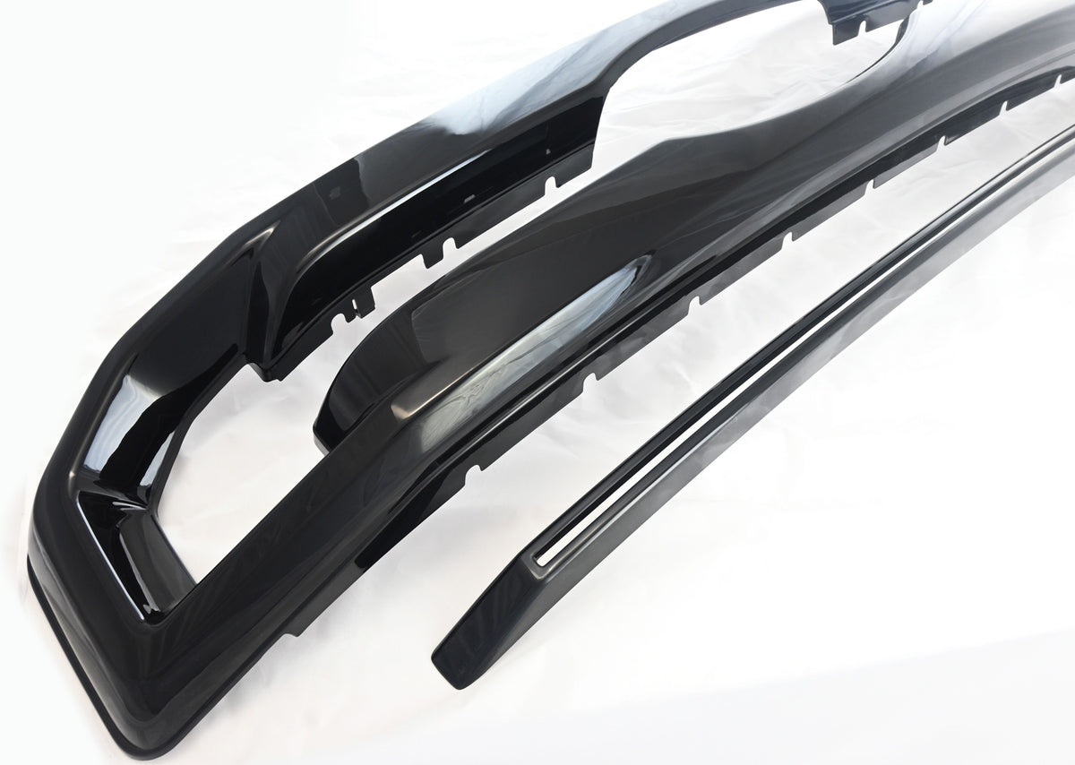 ABS6510BLK 20-22 Ford F-250 Super Duty/F-350 Super Duty XLT 3 PCS Gloss Black Clip-On W/Tape Grille Overlay Chrome Delete Kit
