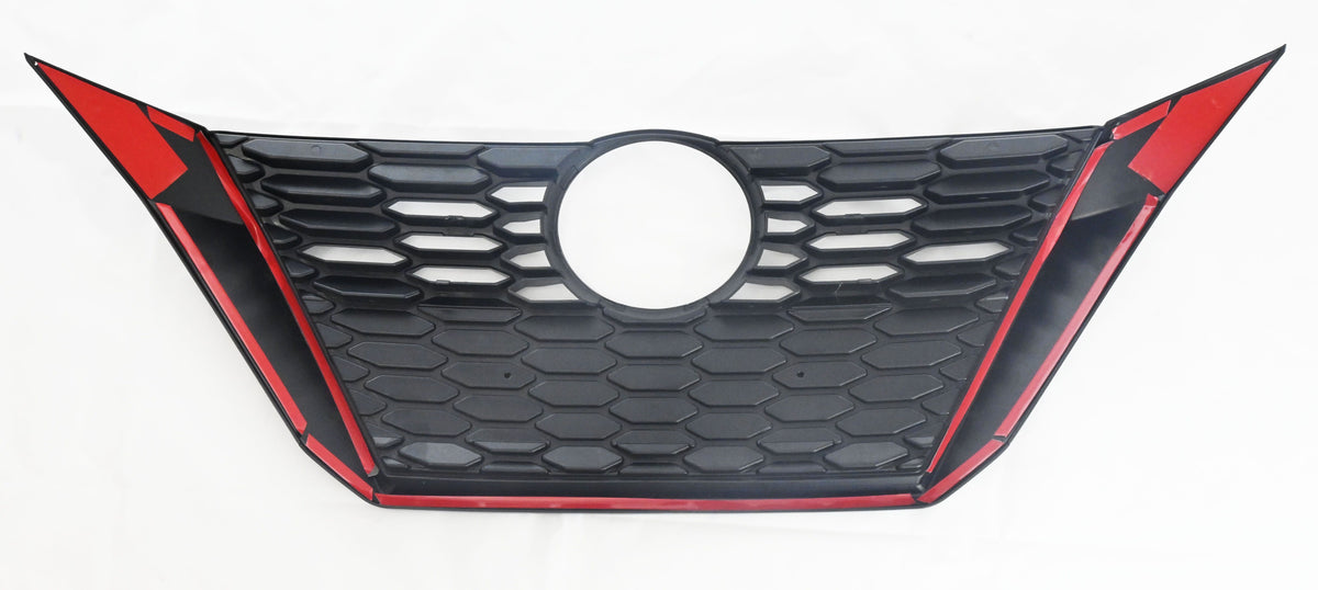 ABS6511BLK 20-22 Nissan Sentra Does not fit grille with Camera 1 PC Gloss Black Clip-On W/Tape Grille Overlay Chrome Delete Kit