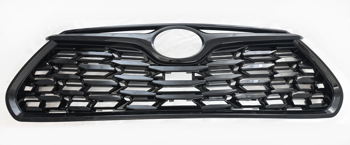 2020-22 Toyota Highlander LE/XLE Does not fit grille with Camera 1 PC Gloss Black Clip-On W/Tape Grille Overlay Chrome Delete Kit