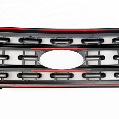 ABS6521BLK 21-23 Ford F-150 XLT/XL 1 PC Gloss Black Clip-On W/Tape Grille Overlay Chrome Delete Kit