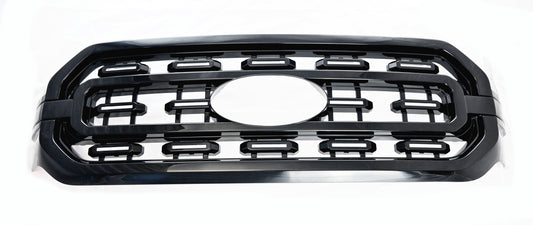 ABS6521BLK 21-23 Ford F-150 XLT/XL 1 PC Gloss Black Clip-On W/Tape Grille Overlay Chrome Delete Kit