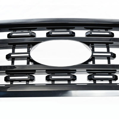 ABS6521BLK 21-23 Ford F-150 XLT/XL 1 PC Gloss Black Clip-On W/Tape Grille Overlay Chrome Delete Kit