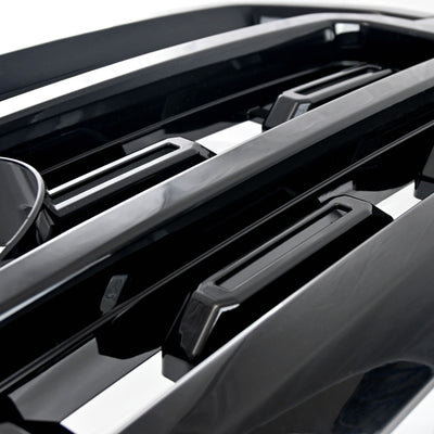 ABS6521BLK 21-23 Ford F-150 XLT/XL 1 PC Gloss Black Clip-On W/Tape Grille Overlay Chrome Delete Kit