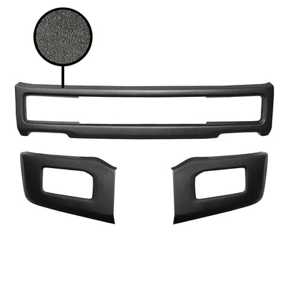 Armor-coated front bumper for 2018-2020 Ford F150, with fog lamps and no tow hook cutouts."