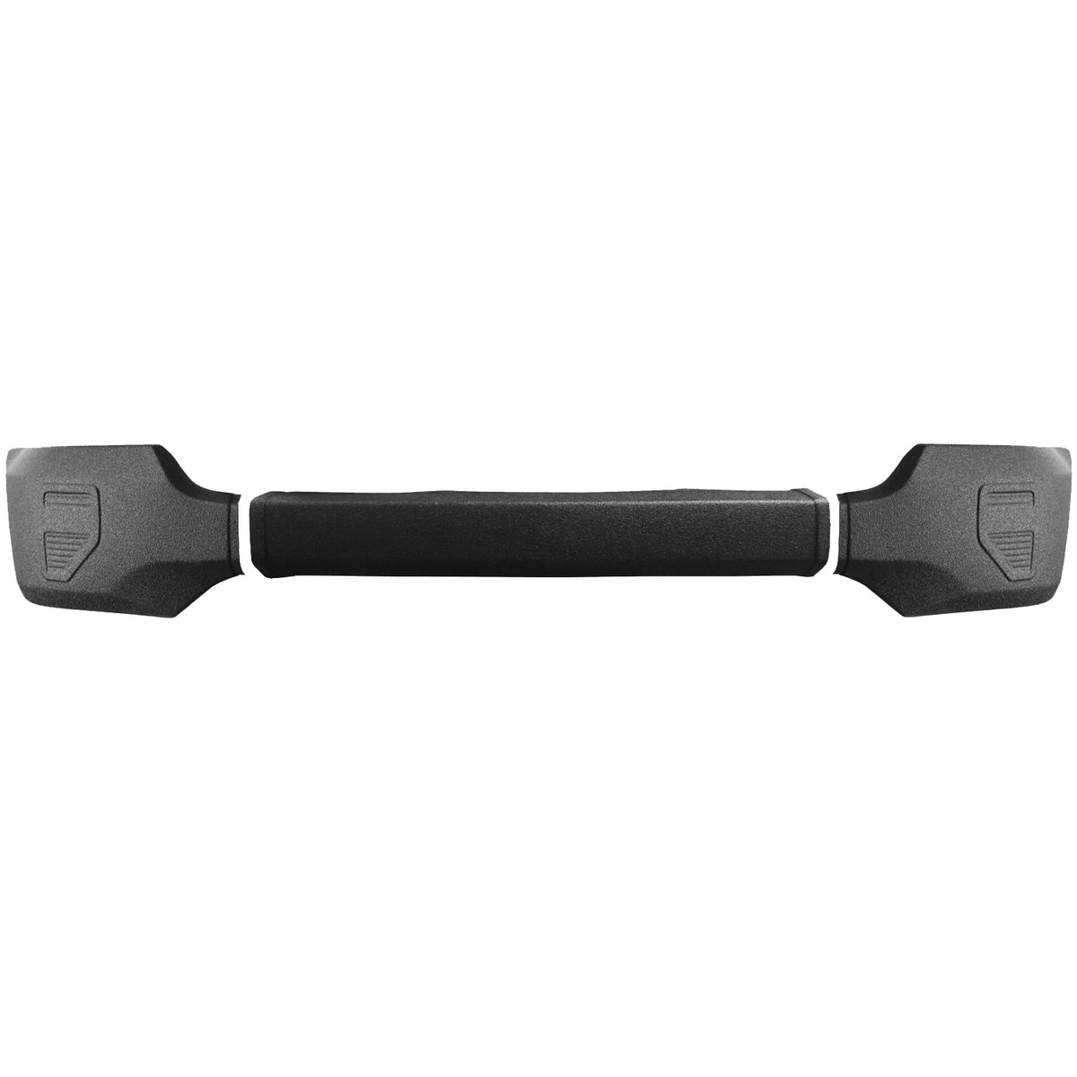 Armor-coated front BumperShellz for 2016-2018 Chevy Silverado 1500, no parking sensors, no fog lamps, rugged design