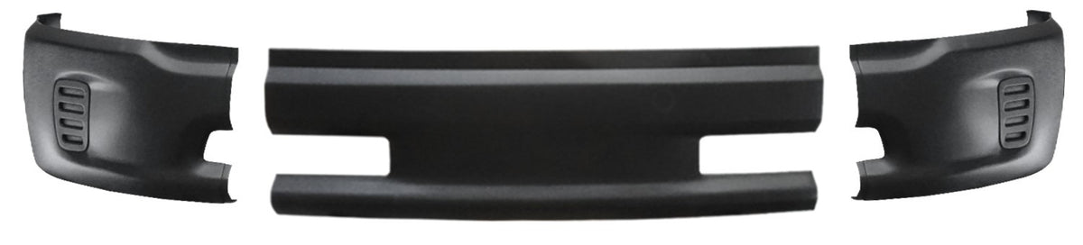 Armor-coated front bumper cover for 2013-2018 Ram 1500, rugged design without fog lamp or sensor holes.
