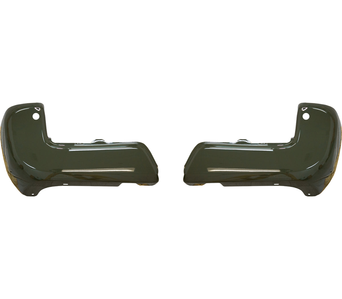 Army Green rear bumper cover for 2016-2023 Toyota Tacoma, featuring parking sensor cutouts