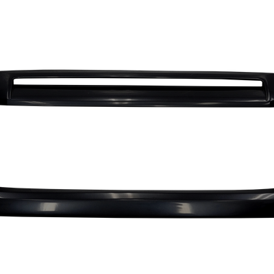 Close-up of BumperShellz overlay in Attitude/Midnight Black Metallic (Color Code: 218), designed for Toyota Tundra grille surround and hood bulge