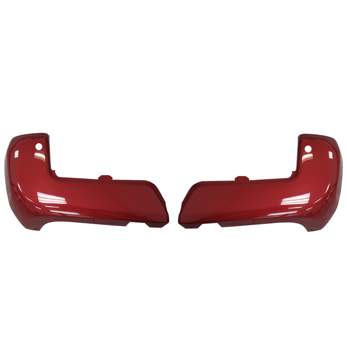 Barcelona Red rear bumper cover for 2016-2023 Toyota Tacoma, featuring parking sensor cutouts.