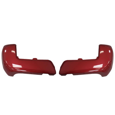 Barcelona Red rear bumper cover for 2016-2023 Toyota Tacoma, no parking sensor holes.