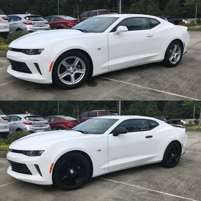 DH6213BLK 16-22 Chevrolet Camaro W/ Smart Key 2 PCS Gloss Black Snap-on W/Tape Door Handle Cover Chrome Delete Kit