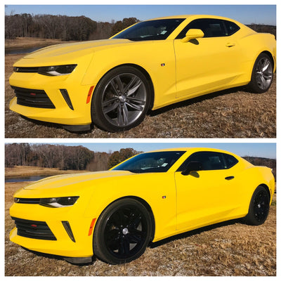 MC6227BLK 16-22 Chevrolet Camaro 2 PCS Full Gloss Black Tape-on Mirror Cover Chrome Delete Kit