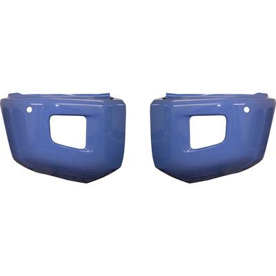 Cavalry Blue (Color Code: 8W2) BumperShellz Front Bumper Overlays for 2014-2021 Toyota Tundra, Chrome Delete Kit, With Sensor Holes