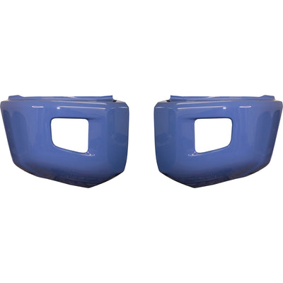 Cavalry Blue (Color Code: 8W2) BumperShellz Front Bumper Overlays for 2014-2021 Toyota Tundra, Chrome Delete Kit, Without Sensor Holes