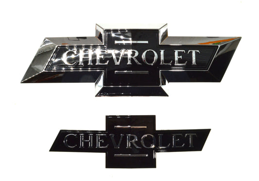 CBT6721-6714BLK 15-20 Chevrolet Colorado 2 PCS Centennial Tape-on Officially Licensed Chevrolet Emblem Set Chrome Delete Kit