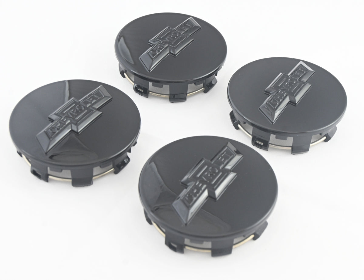 CCAP6800BLK 15-22 Chevrolet Tahoe 4 PCS Gloss Black Replacement Officially Licensed Chevrolet Wheel Cap Chrome Delete Kit