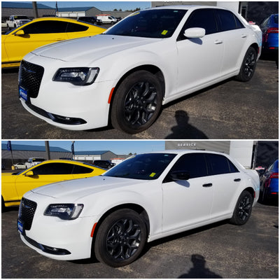 DH6185BLK 11-22 Chrysler 300 W/ Smart Key 8 PCS Gloss Black Snap-on W/Tape Door Handle Cover Chrome Delete Kit