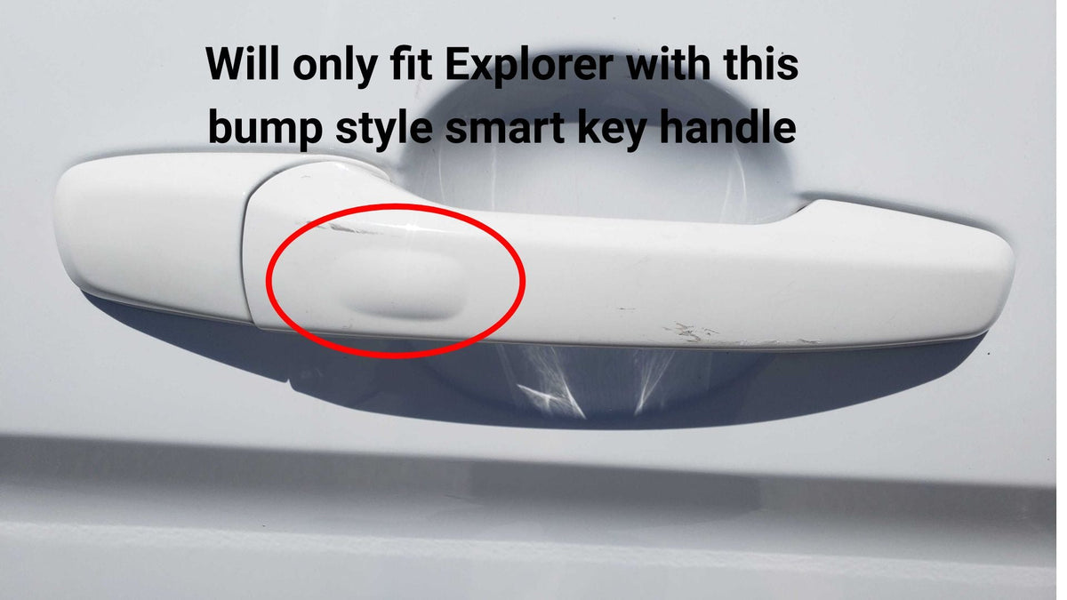 DH6262BLK 11-19 Ford Explorer W/ or W/O Smart Key 8 PCS Gloss Black Snap-on W/Tape Door Handle Cover Chrome Delete Kit