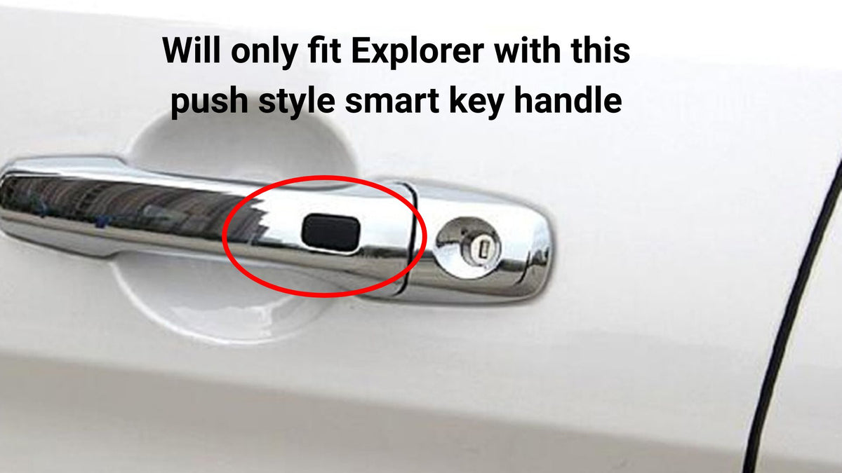 DH6287BLK 11-19 Ford Explorer W/ Smart Key 10 PCS Gloss Black Snap-on W/Tape Door Handle Cover