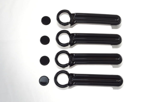 DH6122BLK 2018 Jeep Wrangler JK No Smart Key 8 PCS Gloss Black Tape-on Door Handle Cover Chrome Delete Kit