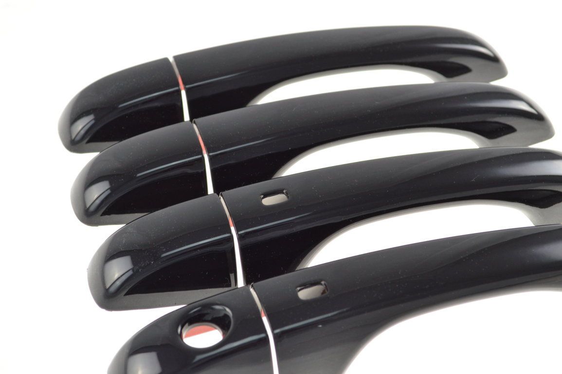 DH6185BLK 11-22 Chrysler 300 W/ Smart Key 8 PCS Gloss Black Snap-on W/Tape Door Handle Cover Chrome Delete Kit