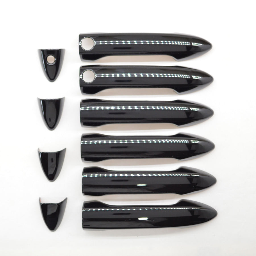 DH6230BLK 17-22 Honda Ridgeline W/ Smart Key 10 PCS Gloss Black Snap-on W/Tape Door Handle Cover Chrome Delete Kit