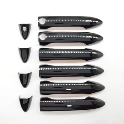 DH6230BLK 16-22 Honda Pilot W/ Smart Key 10 PCS Gloss Black Snap-on W/Tape Door Handle Cover Chrome Delete Kit
