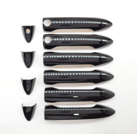 DH6230BLK 16-21 Honda Pilot W/ Smart Key 10 PCS Gloss Black Snap-on W/Tape Door Handle Cover Chrome Delete Kit