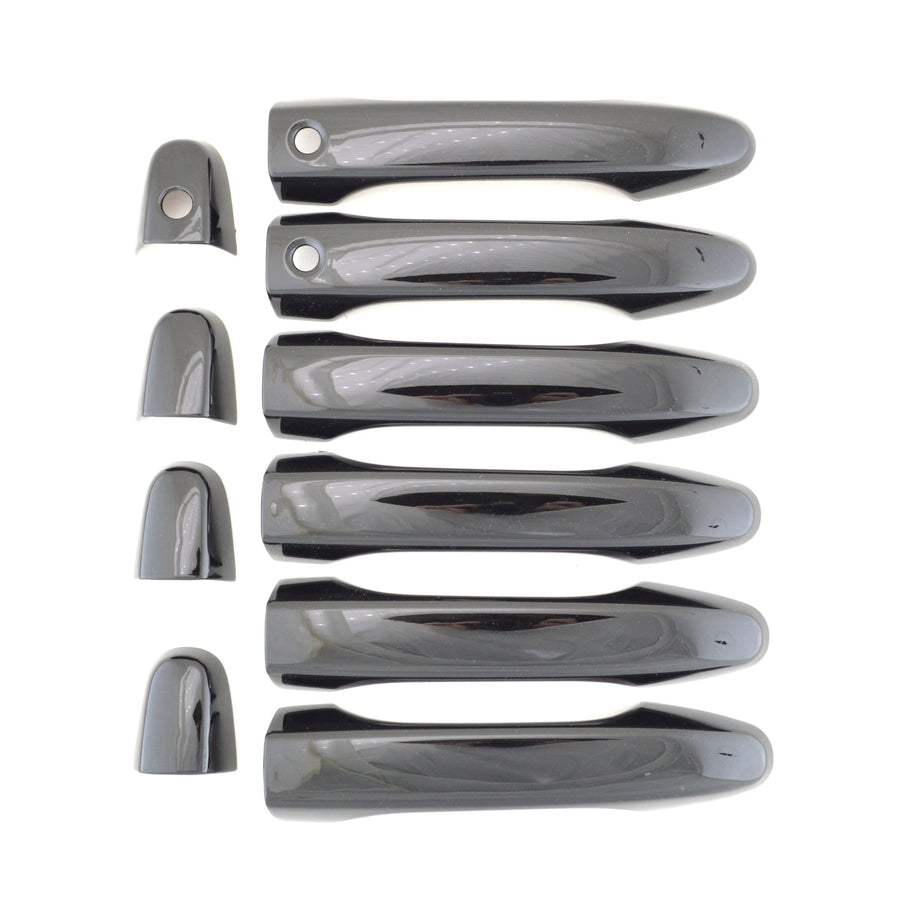 DH6242BLK 14-15 Honda Civic W/ or W/O Smart Key 8 PCS Gloss Black Tape-on Door Handle Cover Chrome Delete Kit