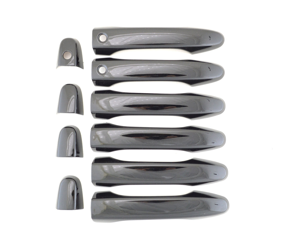 DH6242BLK 14-16 Honda CR-V W/ or W/O Smart Key 8 PCS Gloss Black Tape-on Door Handle Cover Chrome Delete Kit