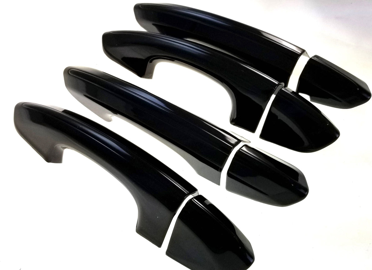 DH6254BLK 15-22 Ford Edge Works over Keyless Sensors 8 PCS Gloss Black Snap-on W/Tape Door Handle Cover Chrome Delete Kit