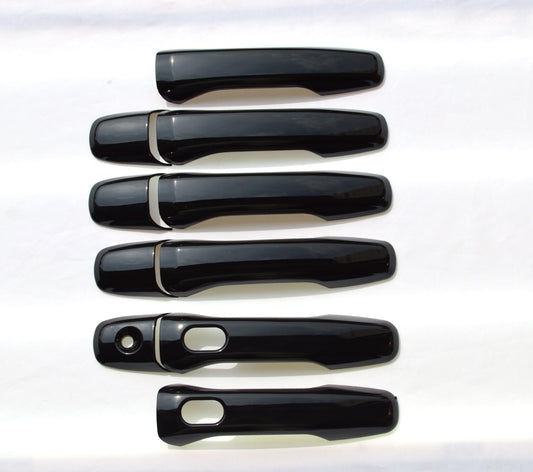 DH6262BLK 11-19 Ford Explorer W/ or W/O Smart Key 8 PCS Gloss Black Snap-on W/Tape Door Handle Cover Chrome Delete Kit